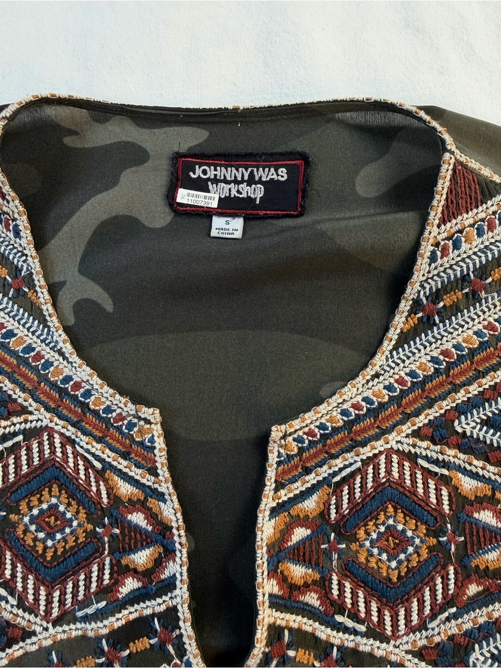 Johnny Was Workshop Camo Embroidered Peasant Boho Tunic Dress Small - Picture 4 of 10